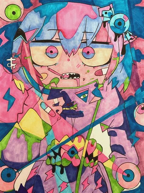 Hyperpop Anime Girl Art Print - Etsy