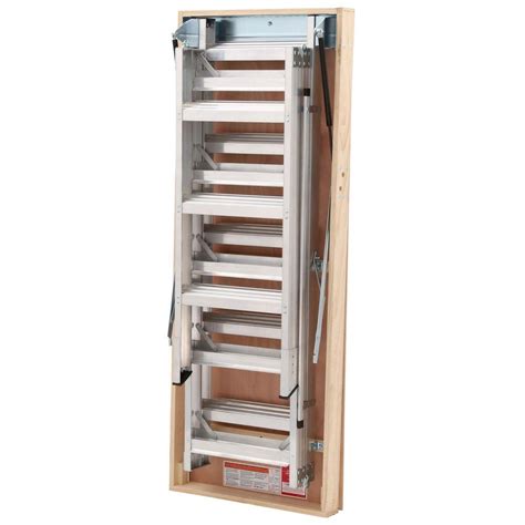 Werner 12 ft., 25 in. x 66 in. Aluminum Attic Ladder with 375 lb ...