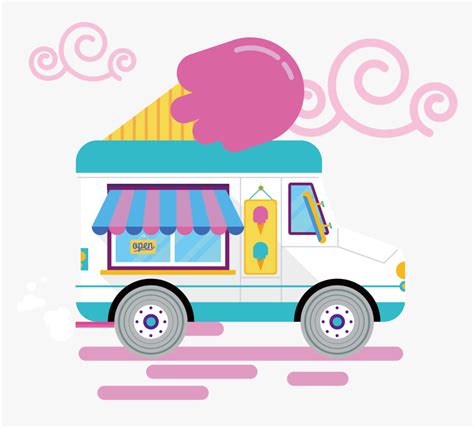 Transparent Ice Cream Truck Clipart - Ice Cream Car Clipart, HD Png Download , Transparent Png ...