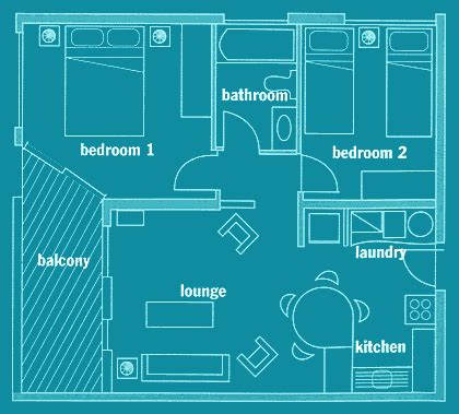 Apartment Floor Plans 2 Bedroom | Apartment Interior Designs | Ev planı, Evler