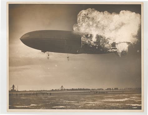 Hindenburg airship aloft and in flames | Smithsonian Institution