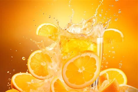 Premium AI Image | Orange juice colorful background