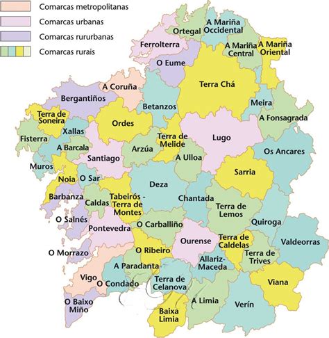 Mapa de Galicia - Mapa Físico, Geográfico, Político, turístico y Temático.