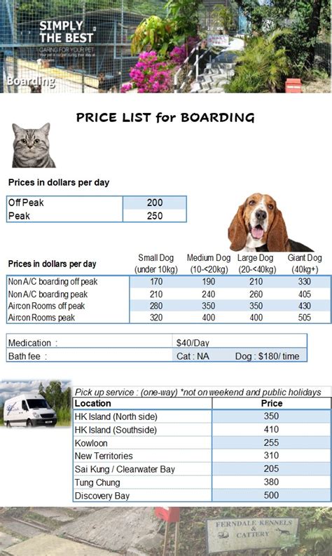 Pet Boarding Prices in Ferndale Kennels & Cattery