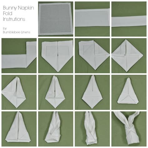 Bunny Napkin Fold Directions- Fold Like An Expert - Bumblebee Linens