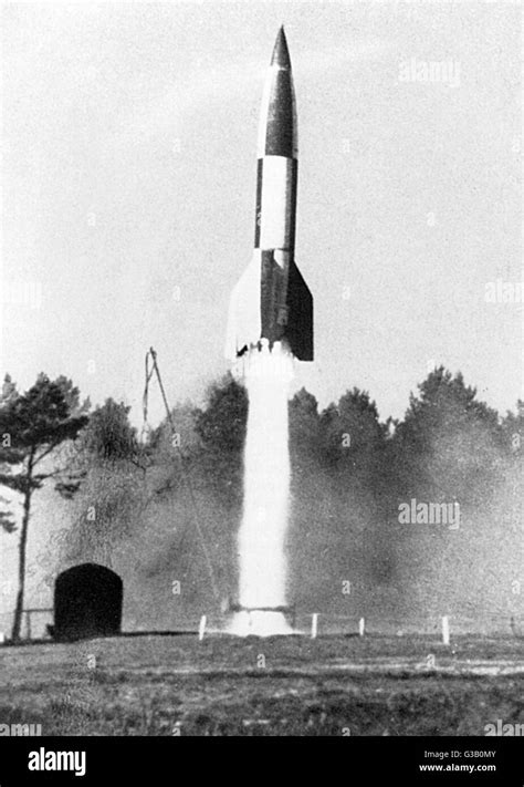 Launching a V2 rocket. More elaborate than the V1, these were first ...