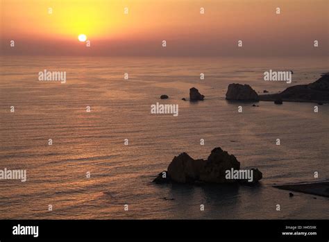 Aphrodite's rock cyprus sunset hi-res stock photography and images - Alamy