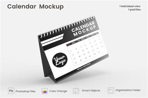 Premium PSD | Spiral desk calendar mockup design