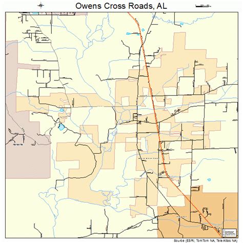 Owens Cross Roads Alabama Street Map 0157504