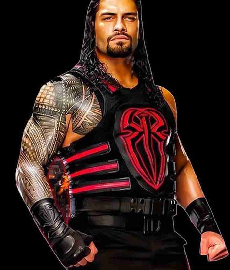 WWE Roman Reigns Red Black Leather Vest | celebrity jacket