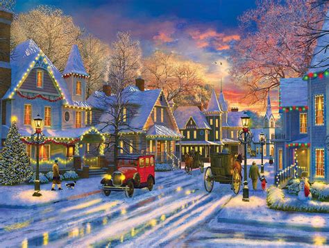 Small Town Holiday Christmas Jigsaw Puzzle Christmas Scenes, Christmas ...