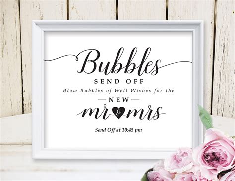 Bubbles Send off Sign Blow Bubbles of Well Wishes Printable - Etsy ...