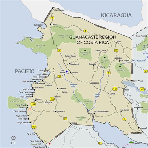 Guanacaste Costa Rica Map - Anywhere Costa Rica | Costa rica map, Costa rica travel, Costa rica