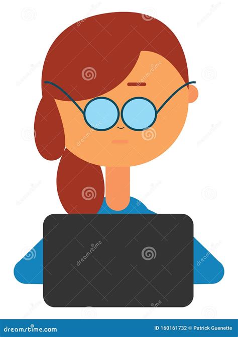 Girl with Laptop , Vector or Color Illustration Stock Vector - Illustration of girl, social ...