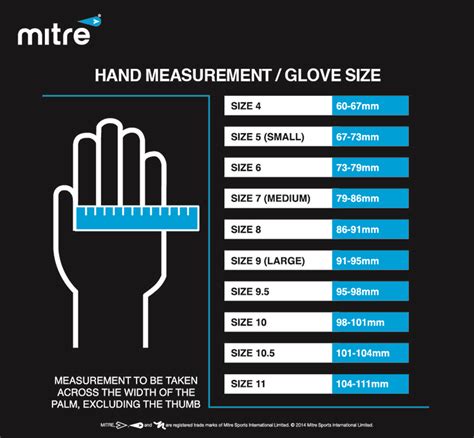 Goalkeeper Glove Size Guide