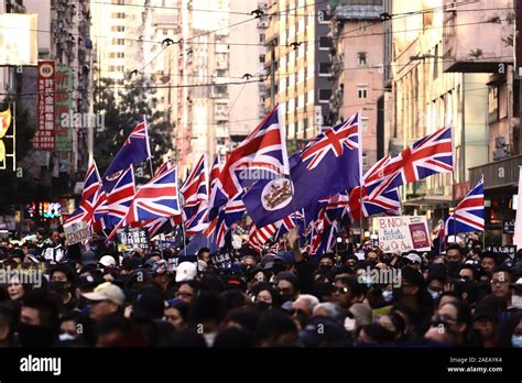 Hong kong protest 2019, british flag hi-res stock photography and images - Alamy