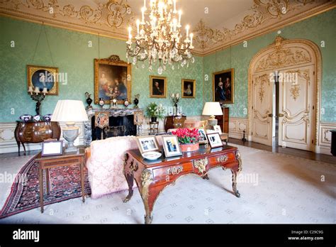 The Drawing Room, Highclere Castle, home of Lord and Lady Carnarvon, Newbury, Berkshire, England ...