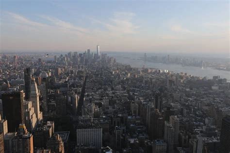 Aerial View New York City Skyscrapers Cloudy Sky Usa — Stock Photo © IgorVetushko #231338330