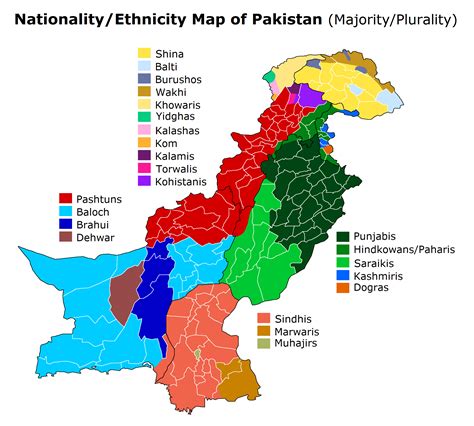 Nationality/Ethnicity Map of Pakistan : MapPorn