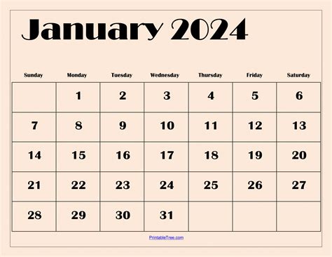 January 2024 Calendar Aesthetic - Barby Carlynn