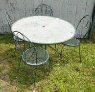 Wrought Iron Patio Table w/ 4 Chairs - Sherwood Auctions
