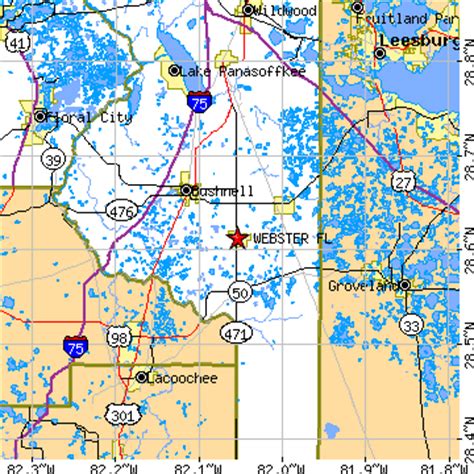 Webster, Florida (FL) ~ population data, races, housing & economy