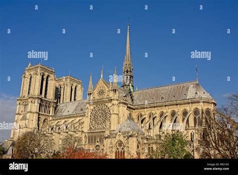Side view on the gothic Cathedral of Notre Dame de Paris, France Stock Photo - Alamy