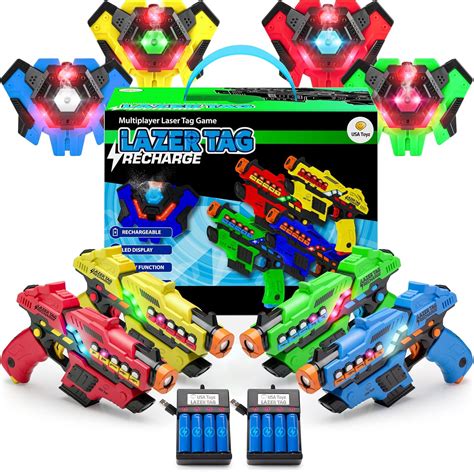 Amazon.com: USA Toyz Rechargeable Laser Tag Game - 4pk Laser Tag Set ...