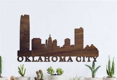 Oklahoma City Skyline Sign, Custom Wood Skyline, Skyline Wall Art ...