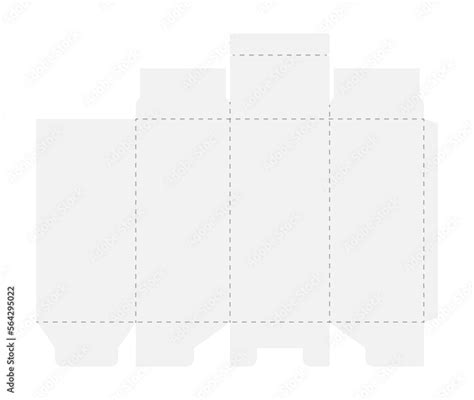 Box cut model. Package template layout for new design. Paper rectangular cardboard, container ...