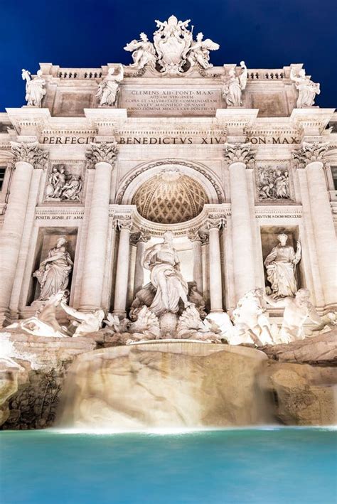 Trevi Fountain, Italian: Fontana Di Trevi, Illuminated by Night in Rome, Italy. Stock Photo ...