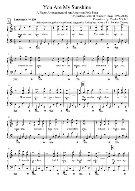 You Are My Sunshine | Piano songs sheet music, Hymn sheet music, Piano ...