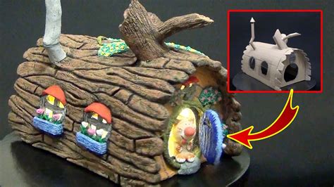 DIY Fairy House using Cardboard and Paper Clay | How to make a fairy garden house from cardboard ...