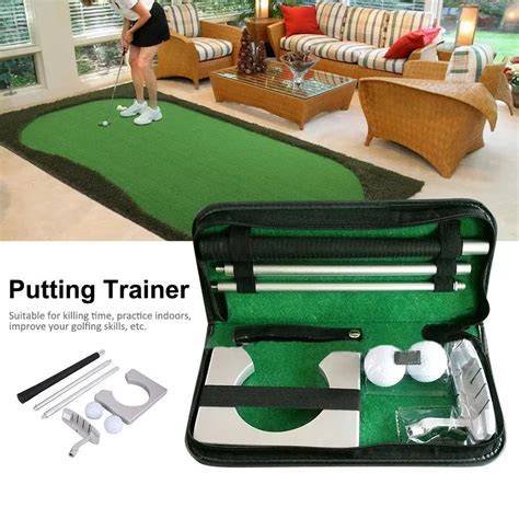 Portable Golf Putter Putting Trainer Set Indoor Training Equipment ...