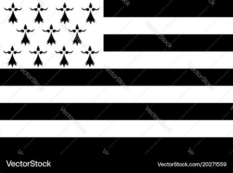 Flag of brittany france Royalty Free Vector Image