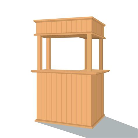 Flat design food cart. Outdoor wooden food cart 34368335 Vector Art at ...