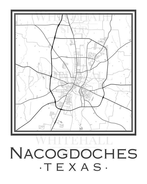 Nacogdoches Texas Map digital Download - Etsy