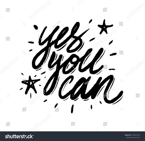 Yes You Can Inspirational Motivational Quotes Stock Vector (Royalty ...