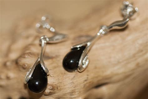 Whitby Jet Earrings. Sterling Silver Earrings, British jewellery ...