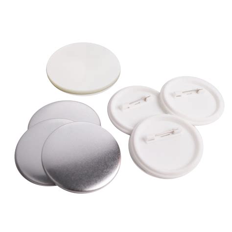 58mm round complete button supplies set with plastic spring pinned back