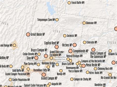 US National Parks & Monuments Map 18x24 Poster | Etsy