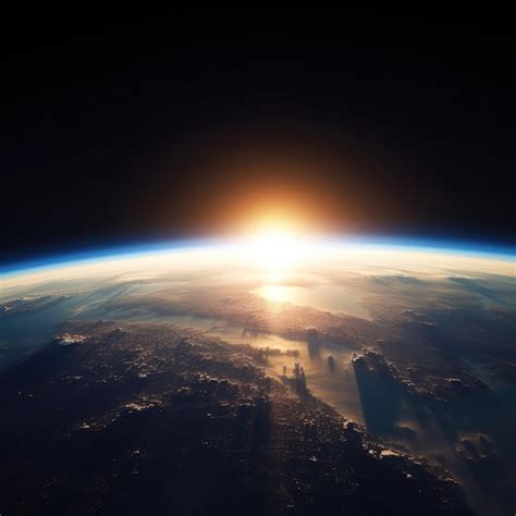 Premium AI Image | Sunrise over the earth from space