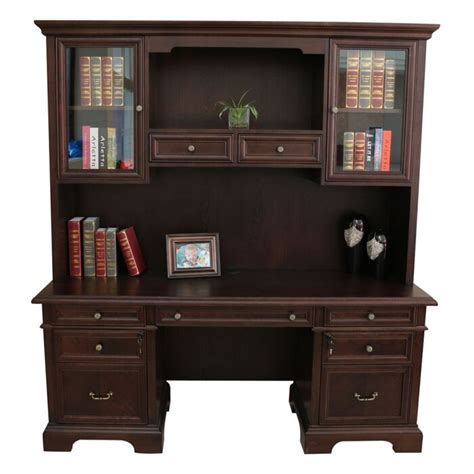 Darby Home Co Bruch Solid Wood Executive Desk with Hutch | Wayfair