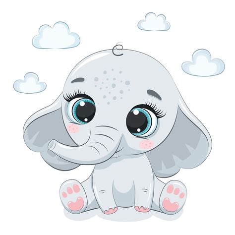 Cute baby elephant. Vector illustration 3293031 Vector Art at Vecteezy