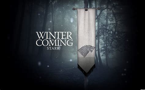 HD wallpaper: game of thrones stark winter is coming banner george r r martin song of ice and ...