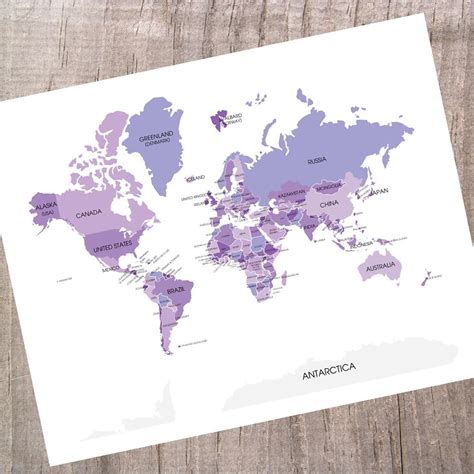 World Map Poster Custom Travel Map World Map Wall Art My - Etsy