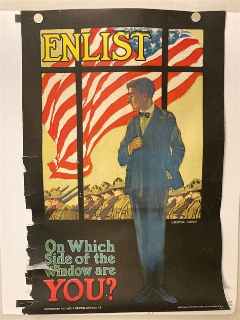 1917 Vintage World War 1 Propaganda Poster Enlist American | Etsy