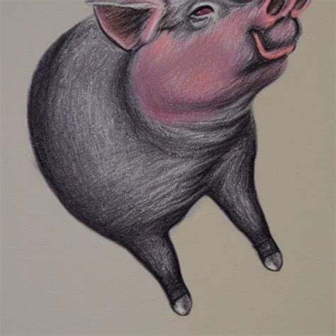 chalk pastel drawing of of a flying pig with wings | Stable Diffusion ...