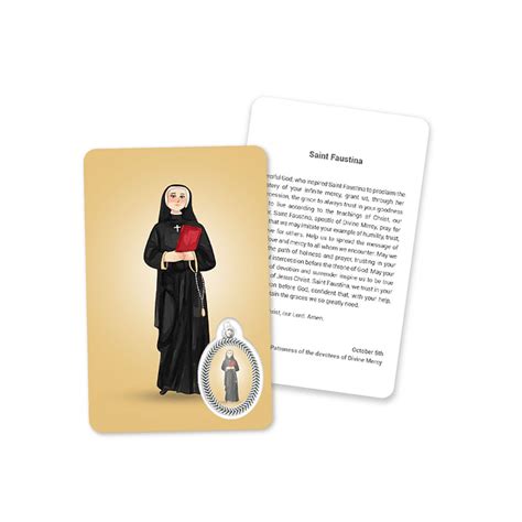 Prayer's card to Saint Faustina