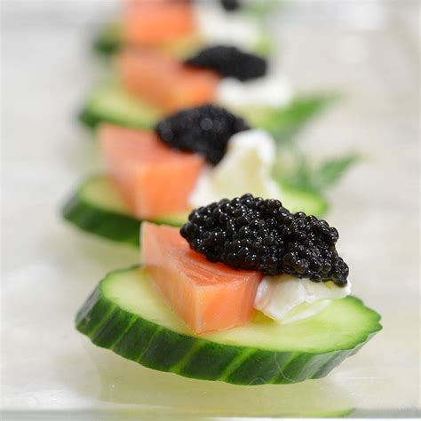 Smoked Salmon, Caviar and Cucumber Appetizers Recipe | Gourmet Food World